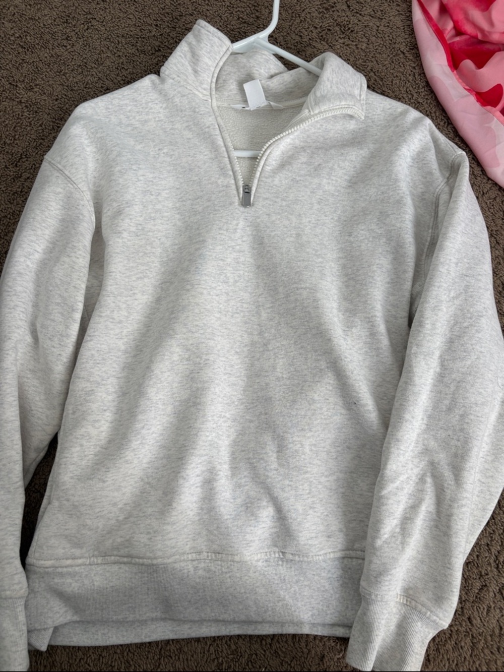 Athleta Women's Heather Light Gray Half-Zip Pullover